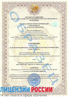 Образец разрешение Отрадное Сертификат ISO 50001